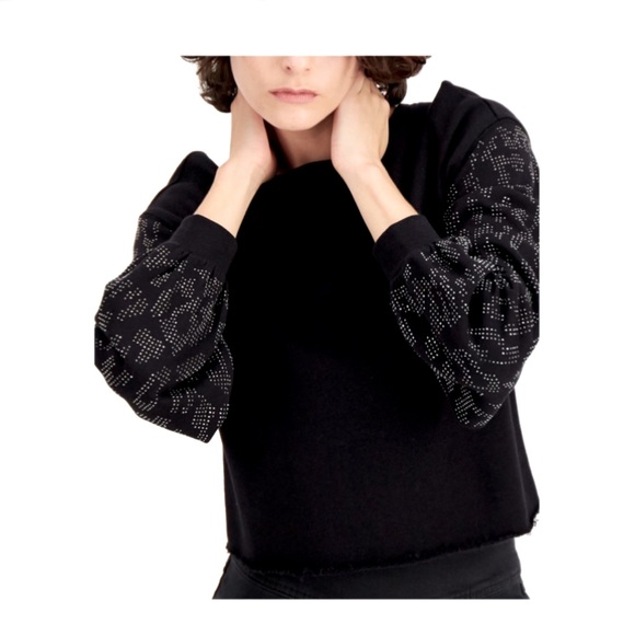 Women’s Sz XL Black Embellished Long Sleeve Sweater Crew Neck - Picture 1 of 8